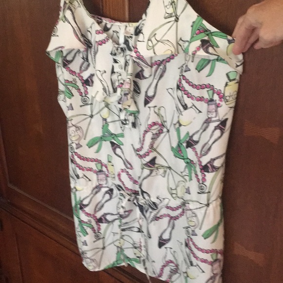 ❤️Ultra fem print ruffles pearls shoes cami tank - Picture 7 of 16